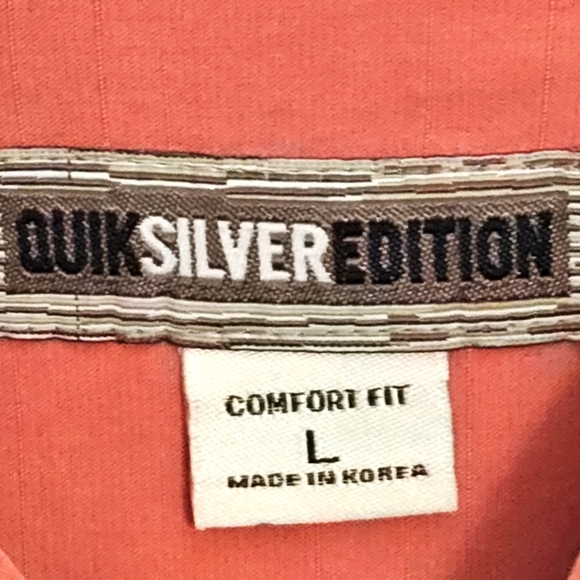 QuikSilver Edition Men's Premium Orange Short Sleeve Shirt Large Vacation Summer - Picture 2 of 8